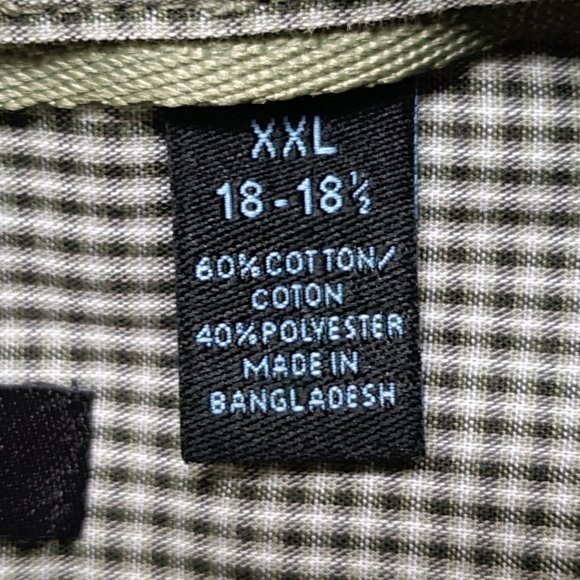 Van Heusen Studio Slim Fit Wrinkle Free Plaid Shirt W/Epaulets SZ XXL 18-18 1/2) - Picture 10 of 13